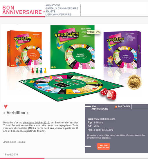 Verbillico vu dans Bubble mag