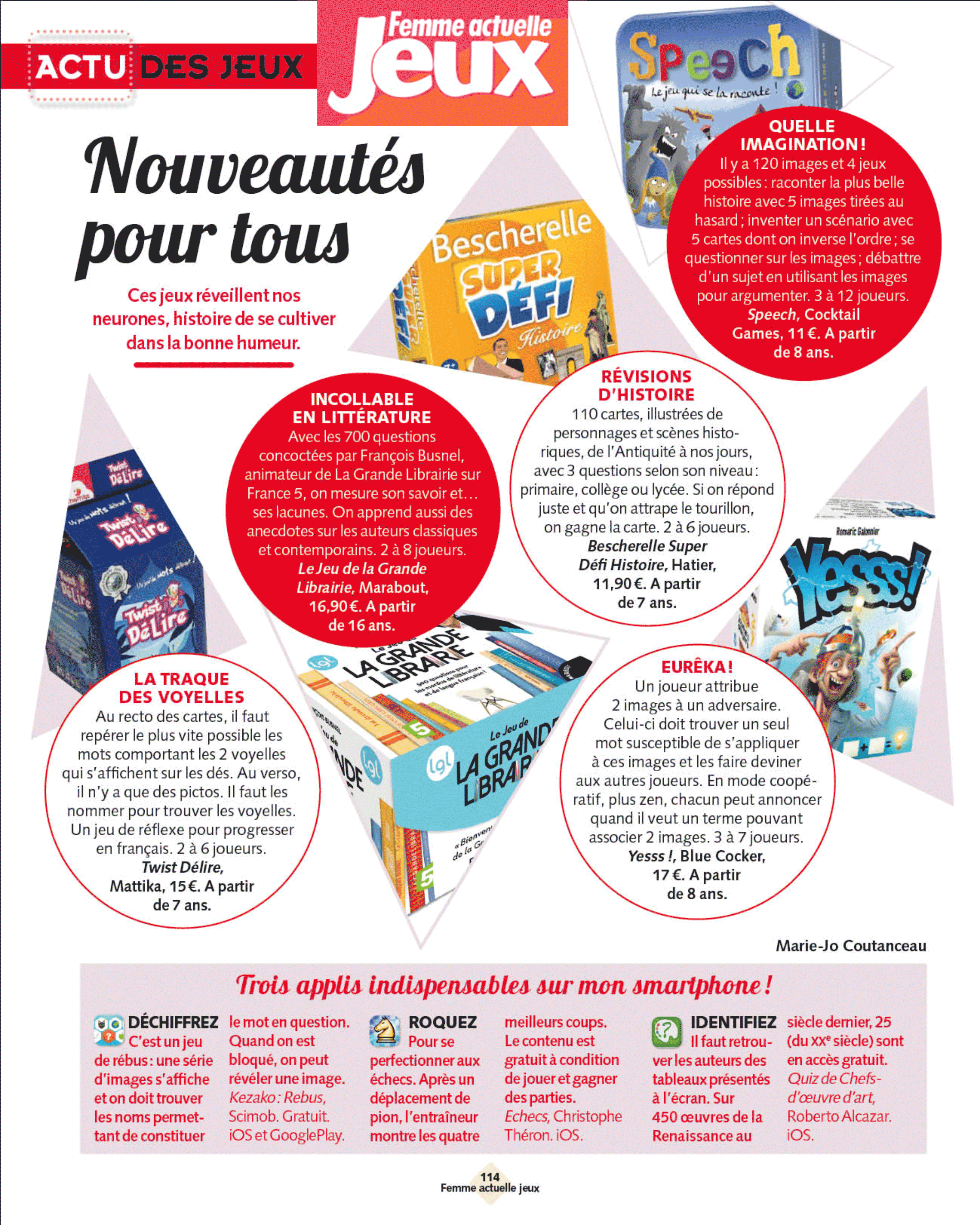 La traque des voyelles dans Femme Actuelle Jeux