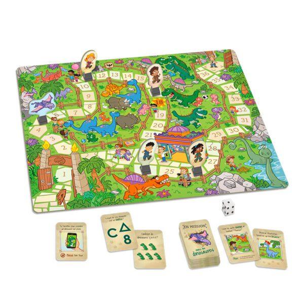 plateau + cartes jeu En-mission-chez-les-dinosaures